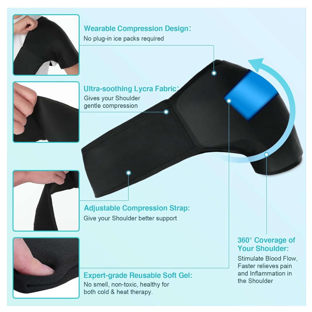 Miniatura 5 de Hombrera Gel Soporte De Hombro y brazo